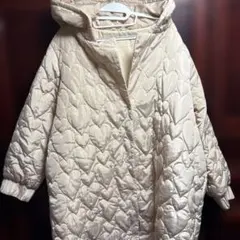 美品！SHEIN CURVE 4XL フード付きハート柄ダウンジャケット