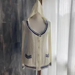 PEYTON PLACE 美品 サマーニットカーディガン フード取り外し可能