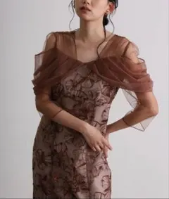 atlo 七分袖 オケージョンドレス ブラウン お値引可能