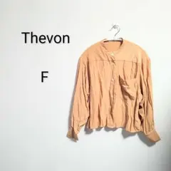 S1250 Thevon オレンジ 長袖シャツ フリーサイズ ブラウスのサムネイル