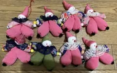 ハンドメイド【手作りぬいぐるみピエロ】チャームピエロ ストラップピエロ