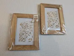 音符モチーフ ナチュラルウッド フォトフレーム 2個セット
