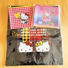 ハローキティ50周年★ハッピーくじ★トートバッグ★フラットポーチ★