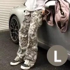 リアルツリー　ワイドパンツ　迷彩　カーゴパンツ カジュアル　ストリート　y2k