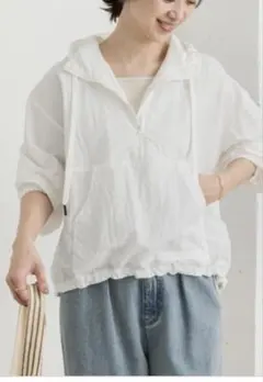 URBAN RESEARCH DOORS 撥水アノラックパーカー ホワイト