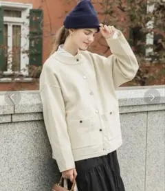 BONLECILL ジャケットライクオーバーニットカーディガン