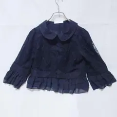 ディアリー フリルレースブラウス 七分袖 シアー感（S）ガーリー フォーマル