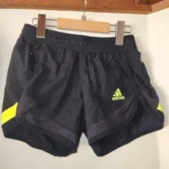 adidas　【美品】 レディースランニングショーツ 　　XS 黒/イエロー
