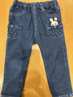半額以下☆タグ付き☆ミキハウス　うさこちゃんのデニムパンツ(90) MIKIHOUSE うさこ刺繍デニムパンツ 80cm - メルカリ