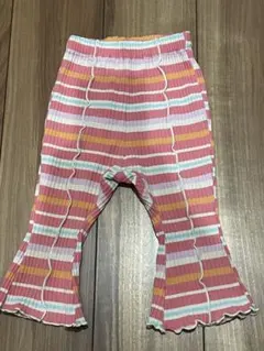 BREEZE マルチボーダー リブ フレアパンツ 90cmのサムネイル
