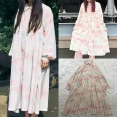 美品✨メリージェニー fog flower シャツワンピース フレア 花柄 F