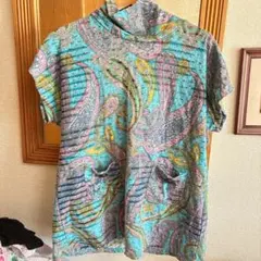 ペイズリー柄 半袖チュニック