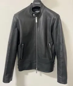 DSQUARED2 ラムレザー シングルライダースジャケット 42
