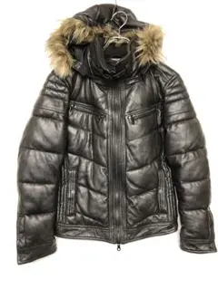 HIDEAWAYS NICOLE 平成古着 フードファーフェイクレザージャケット