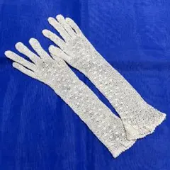 メッシュグローブ 手袋 編み 生成り オフホワイト クリーム 綿