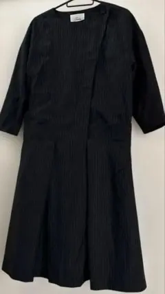 Fuhlen ブラックストライプ 長袖 ワンピース
