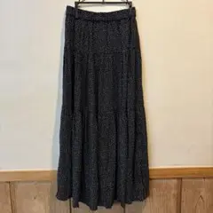 URBAN RESEARCH 黒ドットプリーツロングスカート