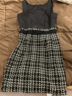 チェリーアンノースリーブ ツイード ワンピース ネイビー新品　クリスマス入学式に