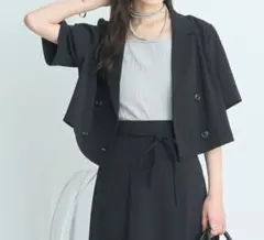 タグ付き　earth music&ecology　ショートテーラードジャケット