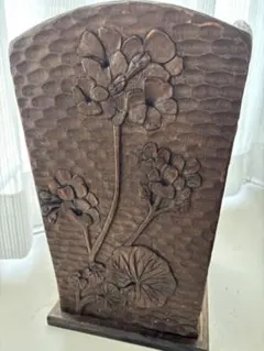 木製彫刻 レリーフ 木彫り 絵画 インテリア 収納 傘立て アート