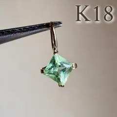 K18 希少 天然インペリアルトパーズ ペンダントトップ レア sq2.5mm