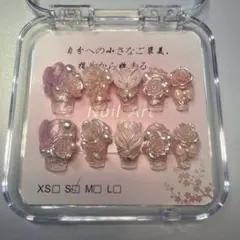 ネイルチップ 10個セット ピンク花