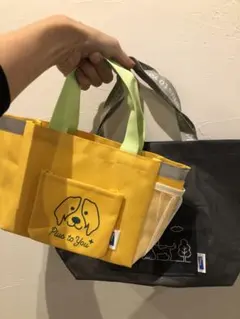 犬用お散歩トートバッグセット（イエロー・グレー）