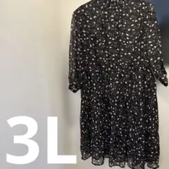 3L アース 花柄 ワンピース