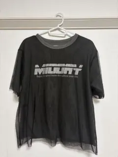 MIDDAY ロゴプリント メッシュ Tシャツ ブラックのサムネイル