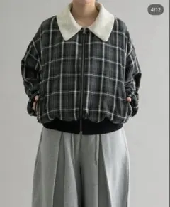 【EPNK】Reversible cropped check blouson