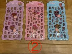 【3枚】日焼けキティ他サンリオ おしりぷにぷに立体シールセット②