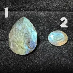 2個 ラブラドライト ハート 彫刻 パーツ 貫通穴 - メルカリ