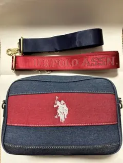 US POLO ASSN. デニム ショルダーバッグ 2WAY ストラップ2種付のサムネイル