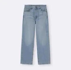 GU ハイライズストレートジーンズ 標準丈 ブルー M