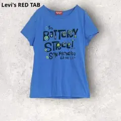 リーバイスレッドタブ　Tシャツ　半袖　ブルー　L 英文字プリント　綿　コットンのサムネイル