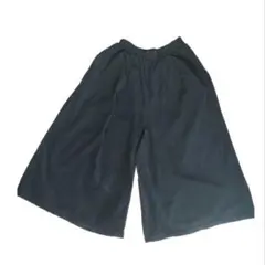 さ*こ様 ガウチョパンツ　ウエスト総ゴム　ブラック　コーデュロイ