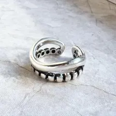 シルバー925 オープンリング　ヴィンテージリング　シンプル シルバー B23