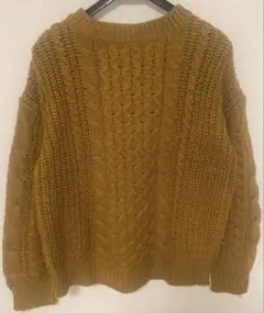 美品 E hyphen world gallery アラン編みニット キャメル