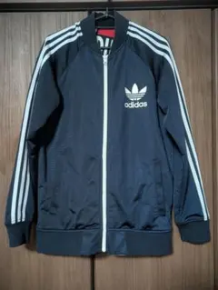 adidas リバーシブル トラックジャケット 総柄 ネイビー - メルカリ