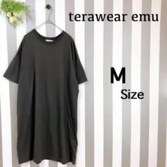 『terawear emu』（M）＊半袖＊丈長め＊グレー＊カジュアル