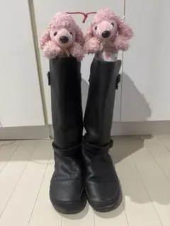 エンジニアブーツ ベルトデザイン レザーロングブーツ