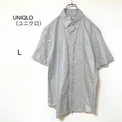【ユニクロ】グレー ワークシャツ L 定番　オフィス　ワークシャツ　ベーシック