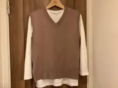 2点セット　OLIVE des OLIVE ニットベスト ロンT バックリボン
