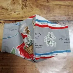 ハンドメイド マスク パリジェンヌ グレー ダブルガーゼのサムネイル