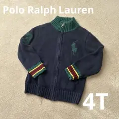 ポロ ラルフローレン 110 4T ジップアップ ニット カーディガン 紺