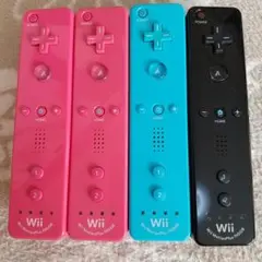 Wiiリモコン 4個セット (ピンク・青・黒)