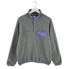 美品 L相当 パタゴニア スナップT フリース グレー 紫 希少XL