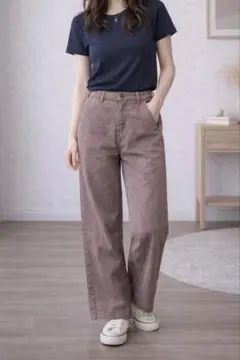 CINEMA CLUB モカ デニム ワイドパンツ レディース Sサイズ