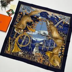 HERMES カレ90 シルクスカーフ 狩猟モチーフ - メルカリ