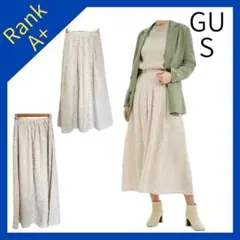 【フレアロングスカート】GU ジーユー ドット 水玉 ロング丈 レディース S